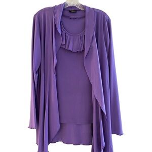 2 piece sweater set by Effortless Style by Citiknits. Gorgeous dusty purple. Med